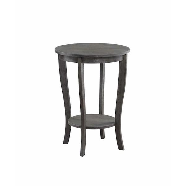 Convenience Concepts American Heritage 24 in.(H) Dark Gray Wire Brush Round End Table
