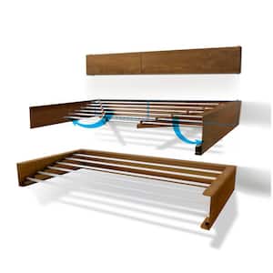 40 in. Indoor/Outdoor Wood Finish Retractable Wall Mount Drying Rack