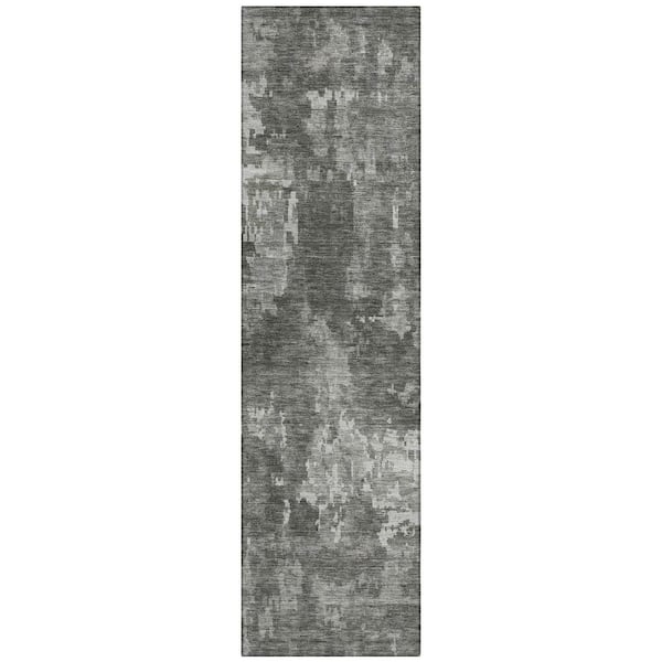 Chantille Machine Washable Indoor/Outdoor Abstract ACN2361 Pewter 2 ft. x 7 ft. Runner Rug