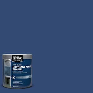 1 qt. #S-H-580 Navy Blue Semi-Gloss Enamel Urethane Alkyd Interior/Exterior Paint