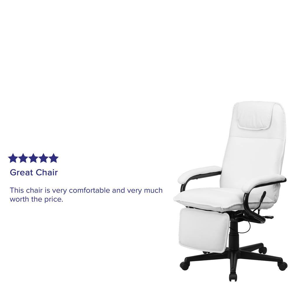 ErgoExec High-Back White LeatherSoft Adjustable Executive Chair