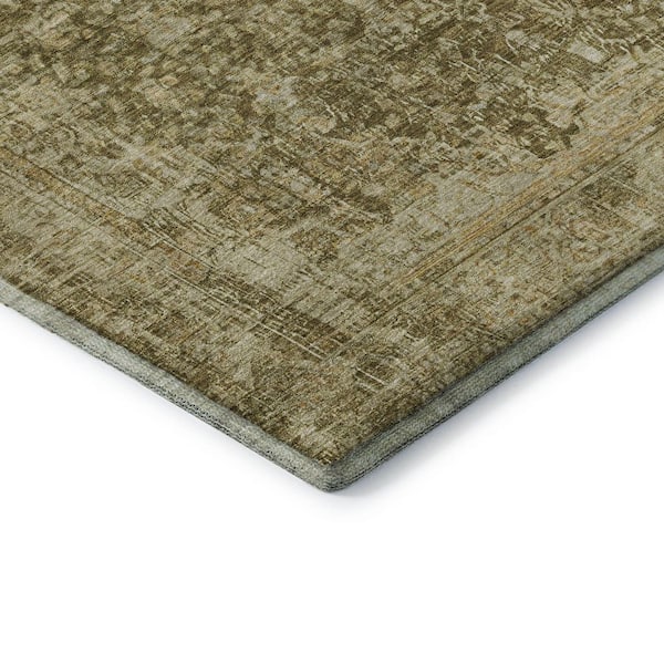 Mayfield Premium Machine Washable Abstract AMF1663 Brown 10 ft. x 14 ft. Area Rug