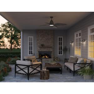Holland 60 in. Indoor/Outdoor Integrated LED Nickel Global Ceiling Fan with Remote Included for Living Room and Bedroom