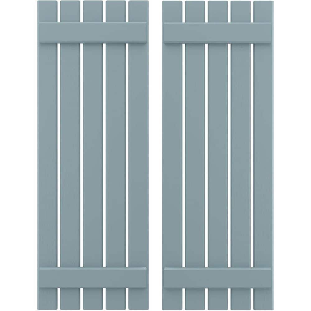 19-1/2 in. W x 31 in. H Americraft 5-Board Exterior Real Wood Spaced Board and Batten Shutters in Peaceful Blue price history on PriceWatchPro