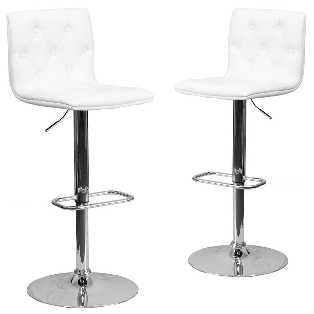 Carnegy Avenue 43.75 in. White Bar Stool (Set of 2) CGACH18711WHHD The Home Depot
