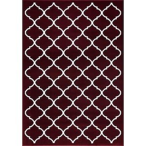 Area Rugs Modern Desing for Living Room 2 x 3 Red/White