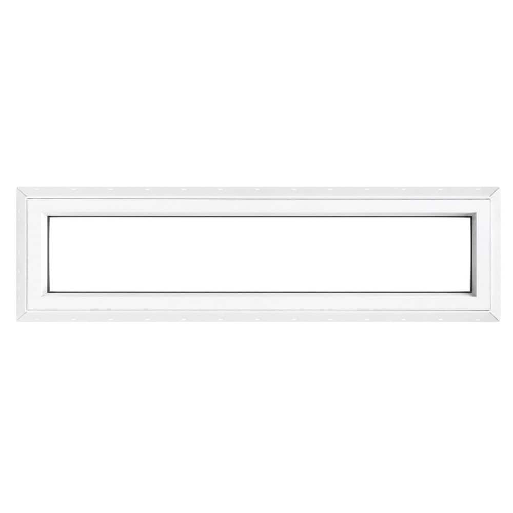 48 in. x 12 in. Clear Glass Fixed New Construction White Vinyl Window price history on PriceWatchPro