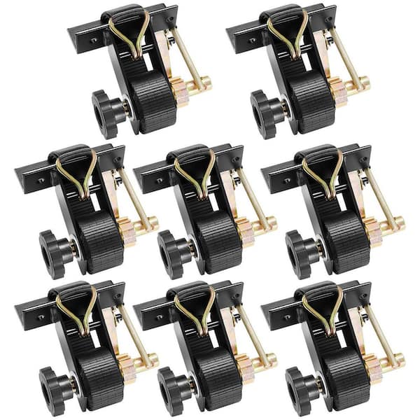 Ladder Rack Ratchet Straps, Black Square Tube Mount, 1.5 in. W x 7.4 ft. L with Double J-Hooks, 500 lbs. Load(8 Pack)