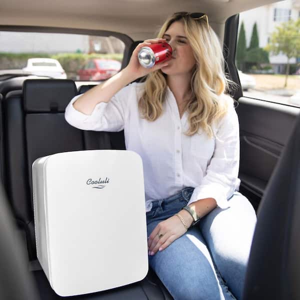 COOLULI Infinity 0.53 cu. ft. Retro Mini Fridge in White without