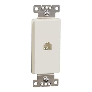 X Series Light Almond 1-Gang Ethernet Datacom RJ11 4 Conductor Telephone Phone Jack Cable Wall Plate Matte