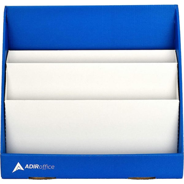 AdirOffice - 3-Tiered Cardboard Bookshelf in Blue (4-Pack)