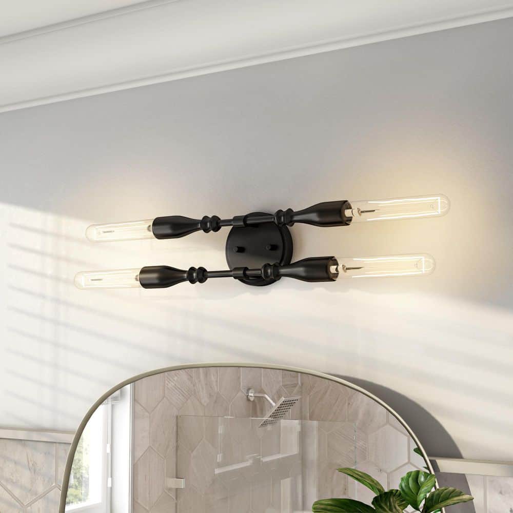 Louise Matte Black 4-Light Outdoor Vanity Light Fixture
