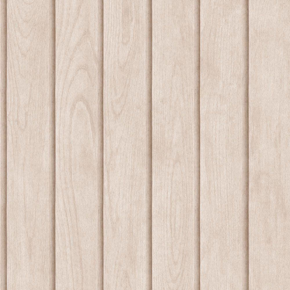 Luxe Wood Slats Maple Beige Wallpaper Sample