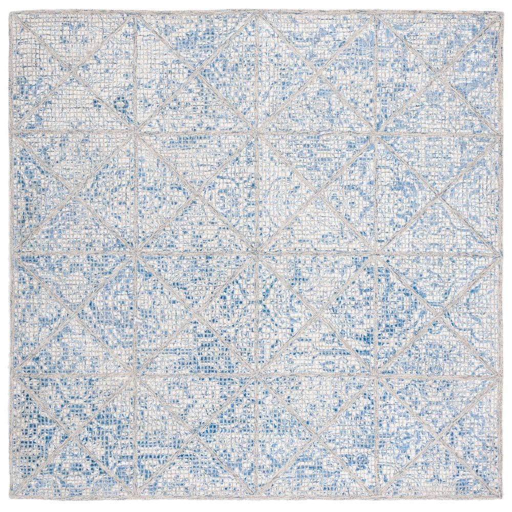 Artistry 7 ft. x 7 ft. Blue/Natural Ornamental Diamond Square Area Rug price history on PriceWatchPro