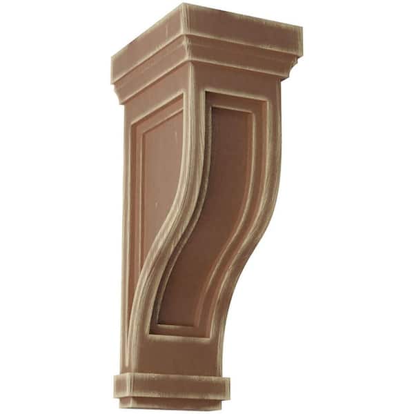 Ekena Millwork 6-1/2 in. x 14 in. x 6-1/2 in. Weathered Brown Traditional Recessed Wood Vintage Decor Corbel