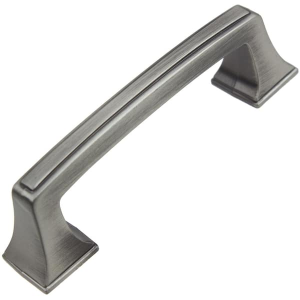GlideRite 3 in. Center-to-Center Satin Pewter Deco Base Cabinet Pulls (10-Pack)