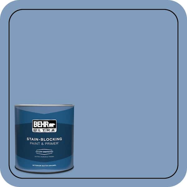 BEHR ULTRA 1 qt. #M530-4 Washed Denim Extra Durable Satin Enamel Interior Paint & Primer