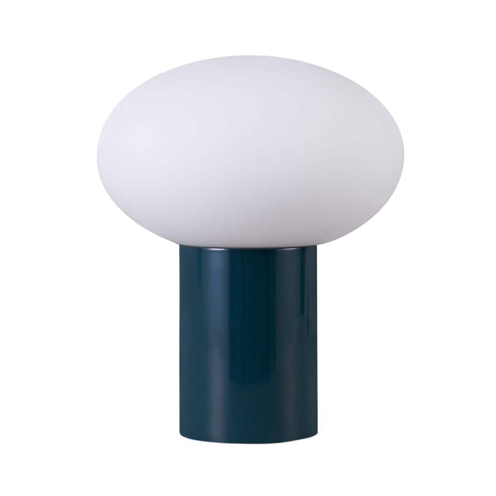 Ivy 9.05 in. LED Glossy Teal Midcentury Round Globe Dimmable Bedside Nightstand Desk Lamp price history on PriceWatchPro