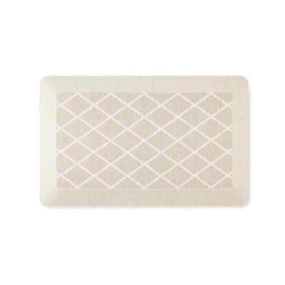 Martha Stewart Miles Modern Diamond Anti-Fatigue Air-Infused Kitchen Mat, Mint Green, 19.6x32