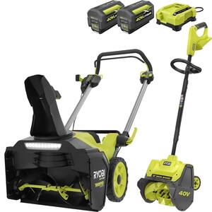 40V HP Brushless 21 in. Whisper Series Single-Stage Cordless Electric Snow Blower/Shovel w/(2) Batteries & a Charger