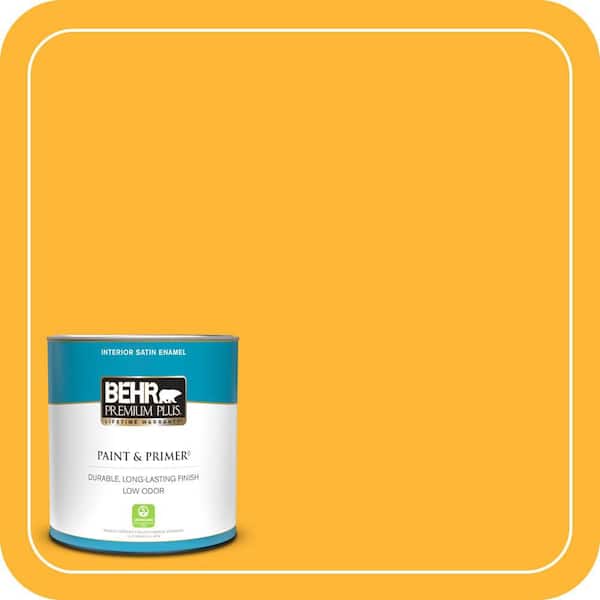 BEHR PREMIUM PLUS 1 qt. #P270-6 Soft Boiled Satin Enamel Low Odor Interior Paint & Primer