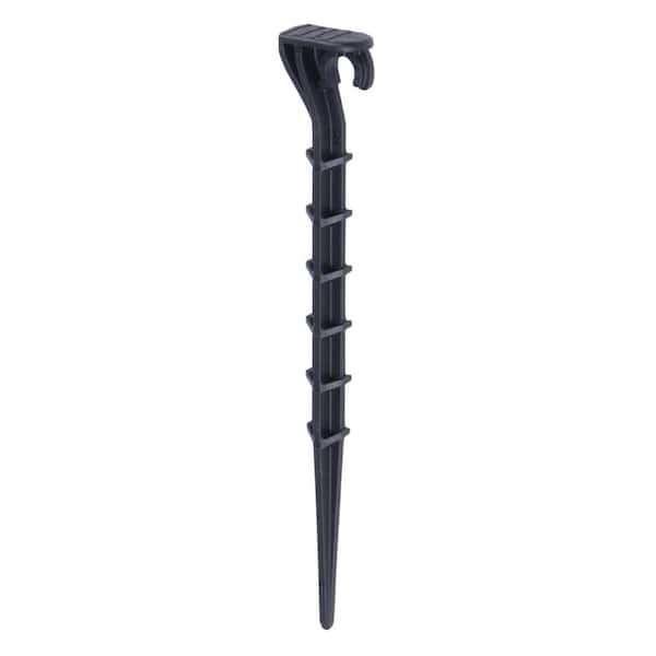 1/4 in. Heavy Duty Stake, Plastic, Black, 10 Pack