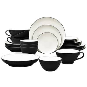 Colorwave Graphite 24-Piece (Black) Stoneware Dinnerware Set, Service for 4