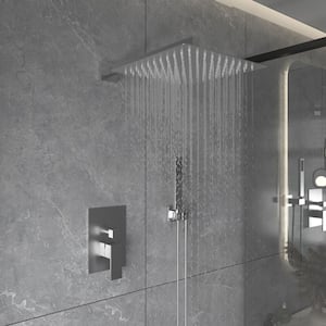 10 in. 2-Spray Dual Shower Head Wall Mount Handheld Shower Head 2.5 GPM Bathroom Shower Combo Set in Brushed Nickel
