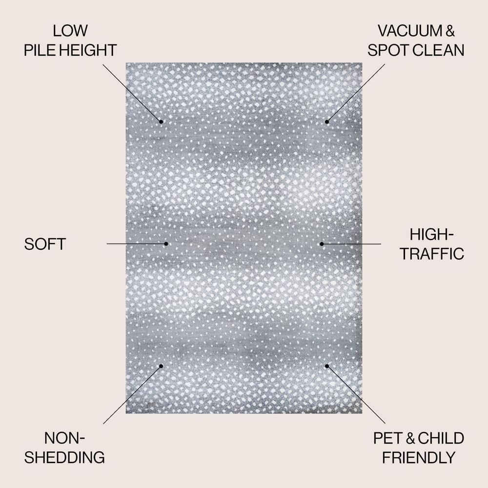 Modern Abstract Antelope 8' x 10' Gray Synthetic Area Rug