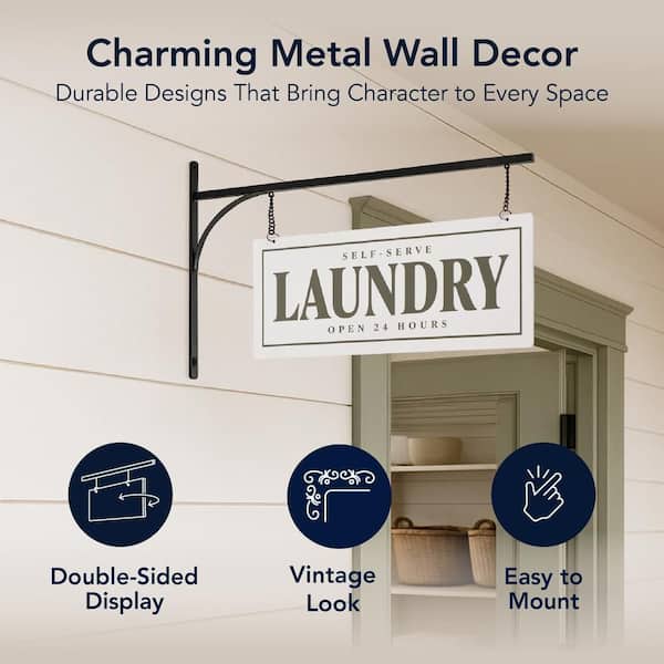 American Art Decor Selfserve Laundry Metal Sign Double-Sided