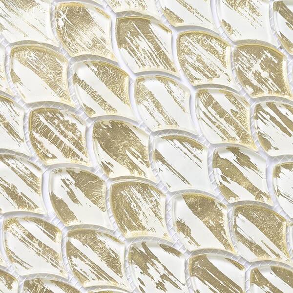 Apollo Tile Majeste Shimmer Gold 11-1/2-in x 11-3/4-in Glossy Glass Mixed Pattern Floor and Wall Tile (9.47-sq. ft/ Carton)