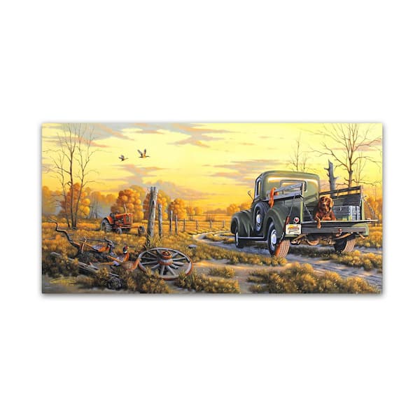 Trademark Fine Art Hidden Frame Landscape Art First Glimpse by Geno Peoples 16 in. x 32 in.