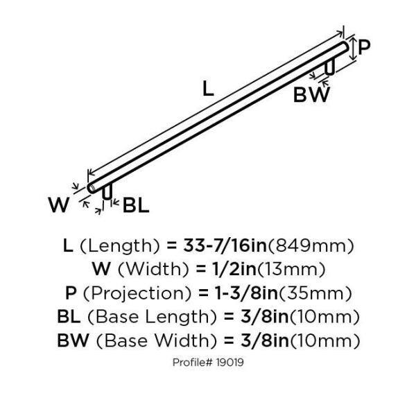 30-1/4 Inch Oil-Rubbed Bronze Bar Pull with Mounting Hardware