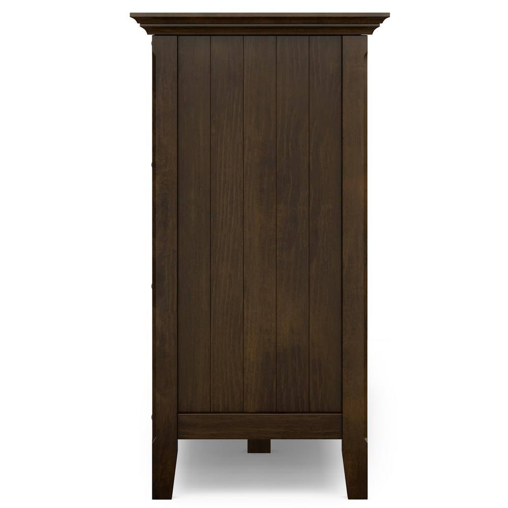 Bedford Dark Tobacco Brown Solid Wood Storage Cabinet with Glass Doors