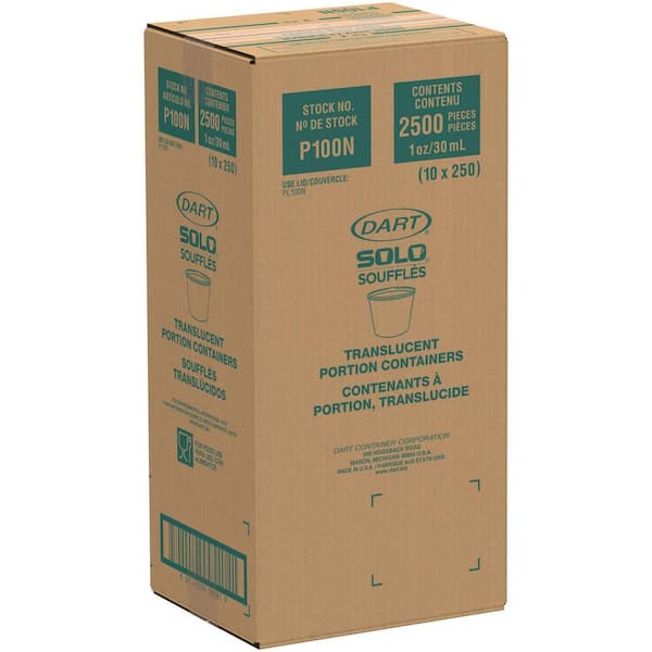 DART Translucent 1 oz. Disposable Polystyrene Plastic Cups (2500 Per Case)  DCCP100N - The Home Depot