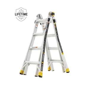 18 ft Reach Aluminum Multi-Position Ladder with Tool Hangers, 300 lbs. Load Capacity, Type IA Duty Rating