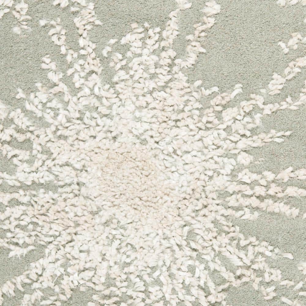 Grey and Ivory Hand-Tufted Wool Area Rug
