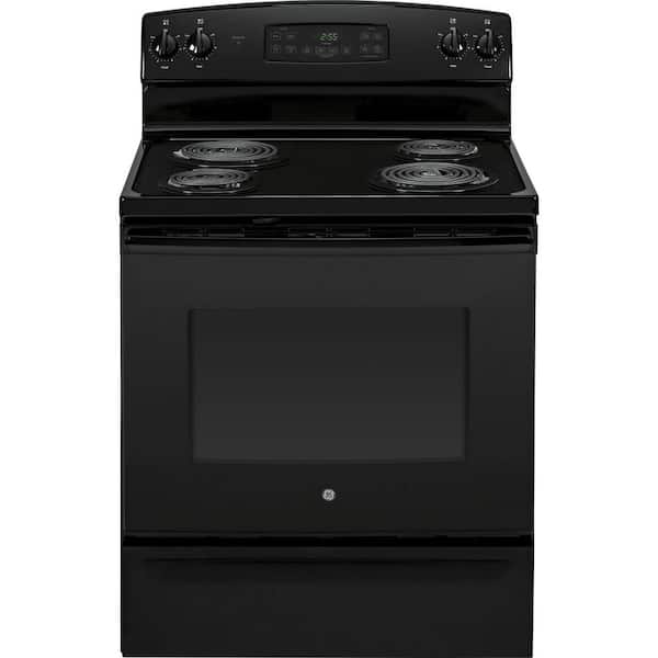 GE 5.0 cu. ft. Electric Range with Self-Cleaning Oven in Black