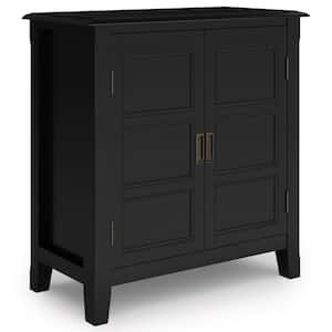 Burlington Solid Wood 30 in. Wide Traditional Low Storage Cabinet in Black