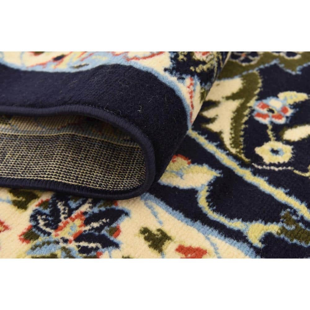 Handmade Rectangular Navy Blue Synthetic 6' x 9' Easy-Care Rug