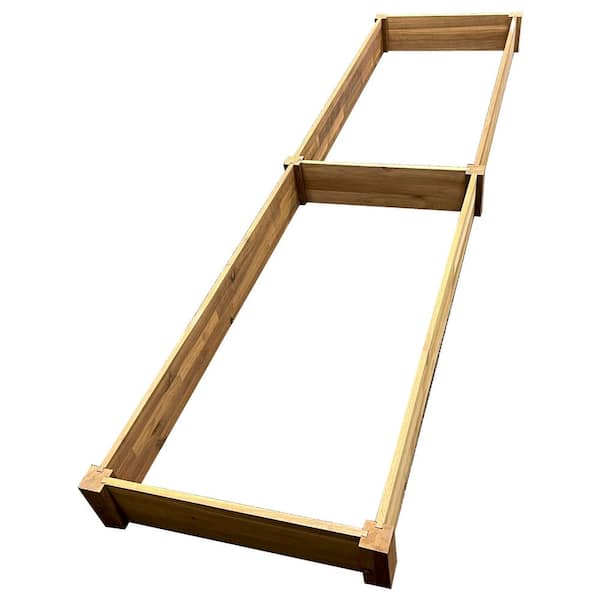 Flynama 96 in.L x 24 in.W x 6 in.H Wood Outdoor Vegetable Flower Garden Bed Raised Planter Boxes（1-Pack）