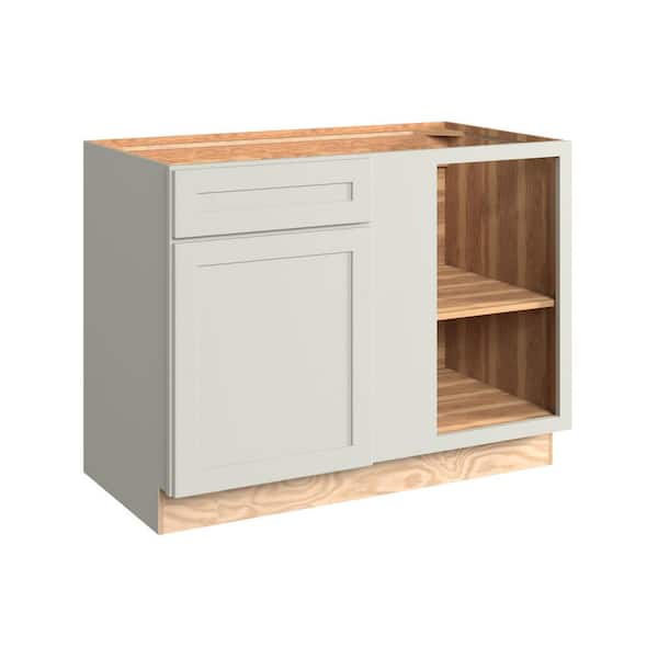 Thornton 45 in. W x 24 in. D x 34.5 in. H Assembled Plywood Right Corner Blind Kitchen Cabinet in Moonshine