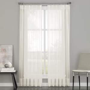 Soho Voile Oyster 29 In. W X 63 In. L Pinch Pleat Curtain Panel