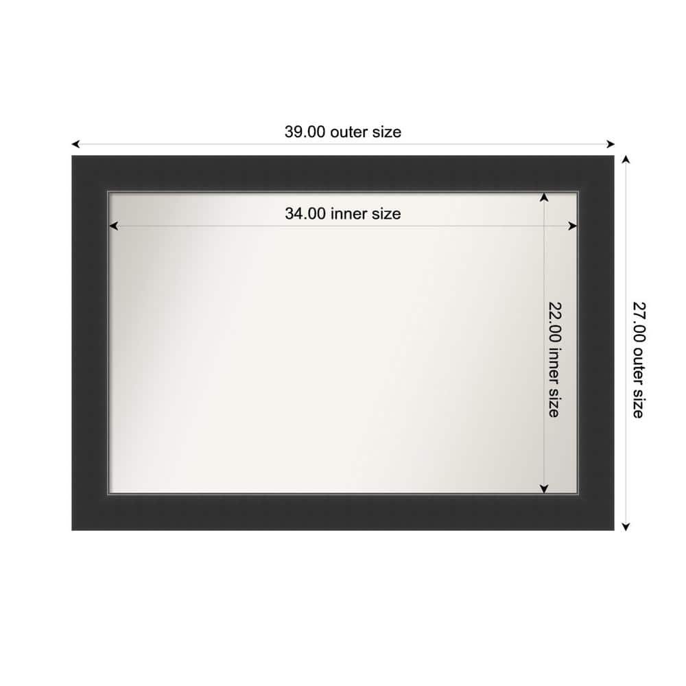 Corvino Black 39 in. x 27 in. Custom Non-Beveled Wood Framed Bathroom Vanity Wall Mirror price history on PriceWatchPro