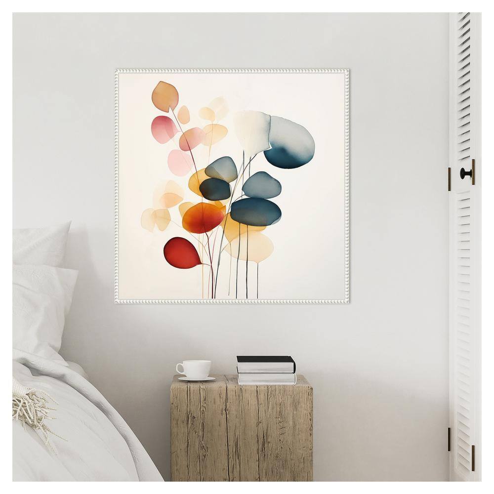 Fluid Floral Artistry II Abstract Canvas Print with White Frame