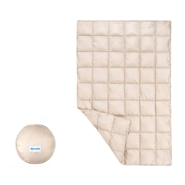 Unbranded 54.7 in. x 36.4 in. Beige Super Puffer Comforter Throw Blanket Shawl
