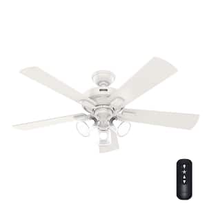Crestfield 52 in. Indoor Fresh White Ceiling Fan with Light Kit and Remote
