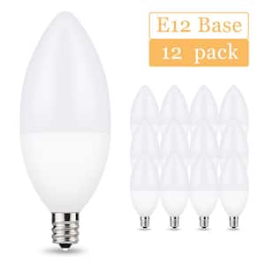 60-Watt Equivalent Ceiling Fan Light Bulbs 6W C11 Non-Dimmable Candelabra Light Bulb E12 LED Bulb in Daylight (12-Pack)