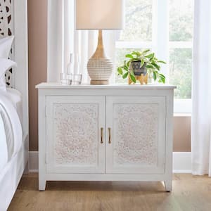 Chennai White Nightstand (35" W x 26.8" H)