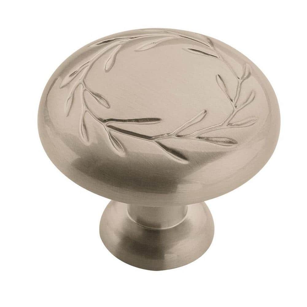 Natures Splendor 1-5/16 in. (33mm) Traditional Satin Nickel Round Cabinet 